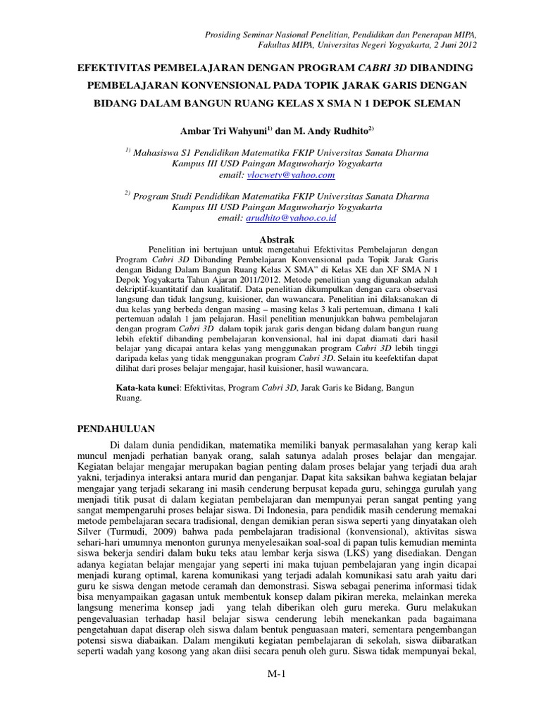 1 Makalah Pendidikan Matematika Pdf