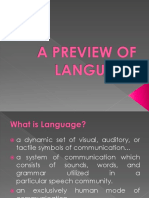 A Preview of Language