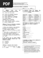 ATIVIDADE AVALIATIVA CIÊNCIAS