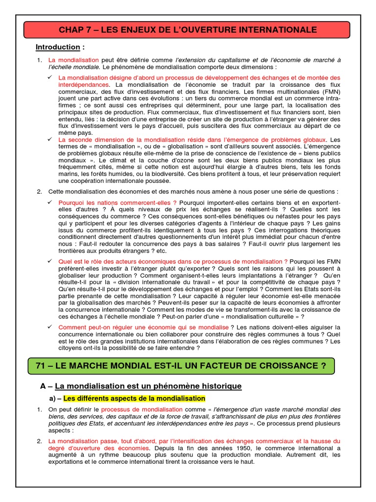 Impact du commerce sur la croissance économique | PDF | Avantage ...