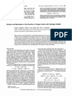 Kinetics Mechanism The Reaction Atoms With Hydrogen Sulfidet