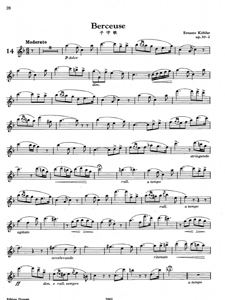 子守唄様確認用 14子守歌 (ケーラー) Flute | PDF