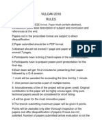 VULCAN 2018 Rules 1.: Paper Should Be in IEEE Format. Paper