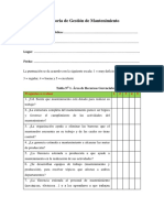 Auditoria de Gestión de Mantenimiento