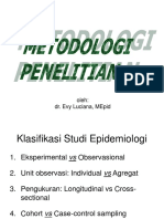 Klasifikasi Studi Epidemiologi dan Jenis-jenis Penelitian Epidemiologi