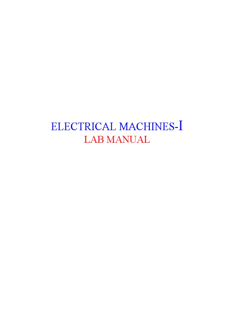 Electrical Machines Lab Cbit 1 | PDF