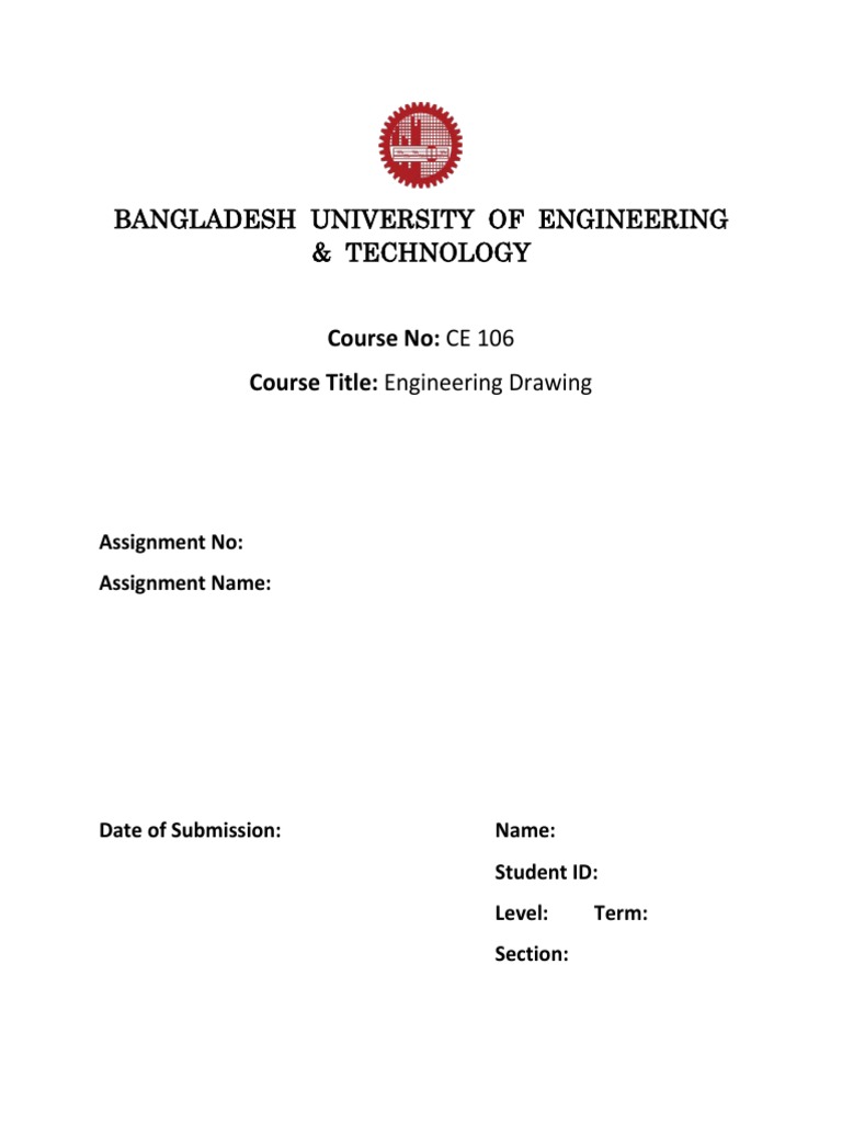 Engineering Drawing Assignment CE 106 | PDF | Science | Engineering