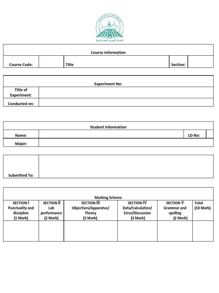 Course Information Course Code: Title Section:: I II III IV V | PDF ...