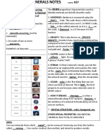 Rocks and Minerals NOTES Key PDF
