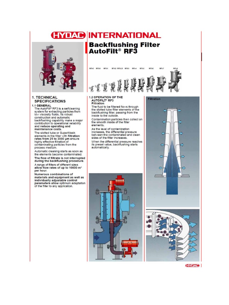 Hydac, AutoFilt RF3, Tech Specs, en | PDF