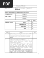 Engineering: University of Mumbai Class: B. E. Branch: Instrumentation Semester: VII