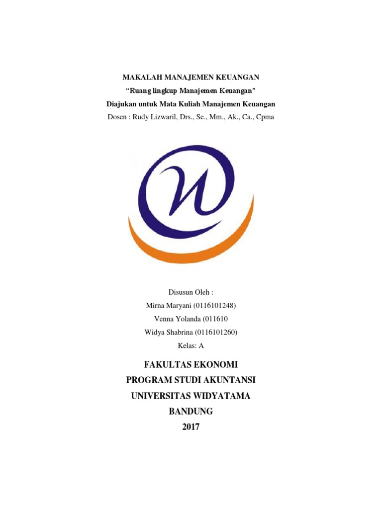 Makalah Manajemen Keuangan