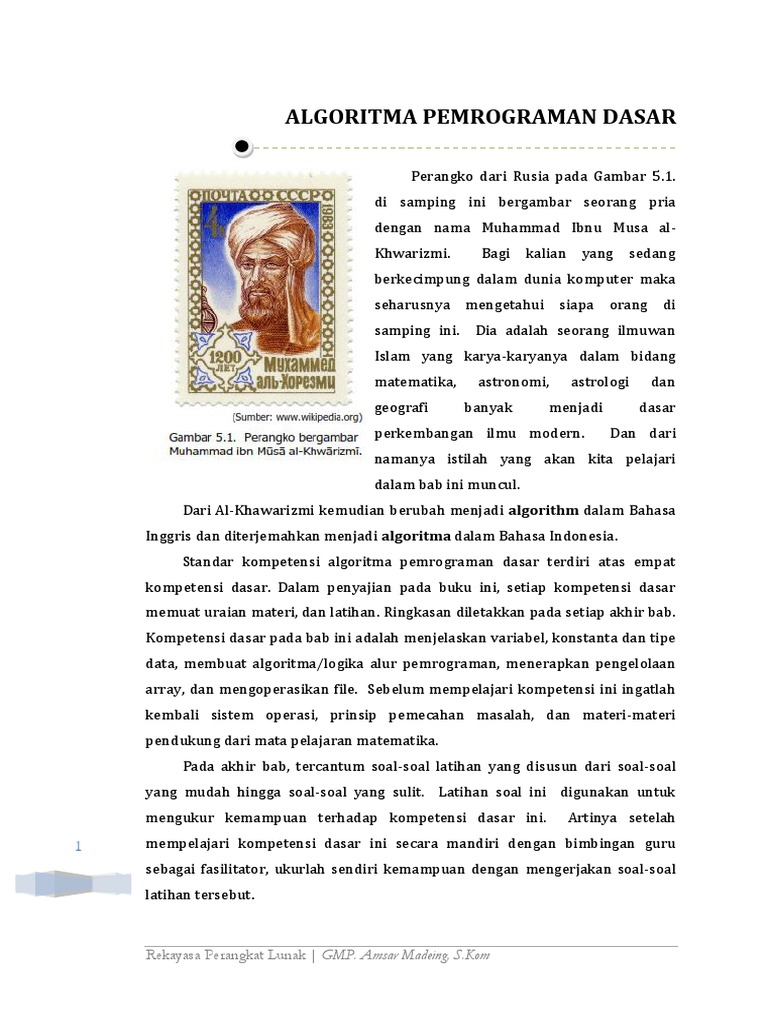 Algoritma Pemrograman Dasar dan Variabel | PDF | Metode & Bahan Ajar ...