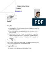 Curriculum Vitae Ved Prakash Pareek: Ved - 01502@yahoo - Co.in