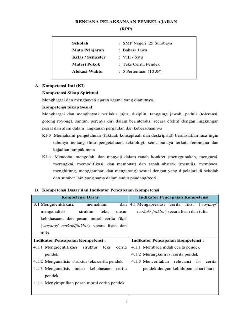 Struktur Teks Cerkak Dalam Bahasa Jawa Berbagai Struktur