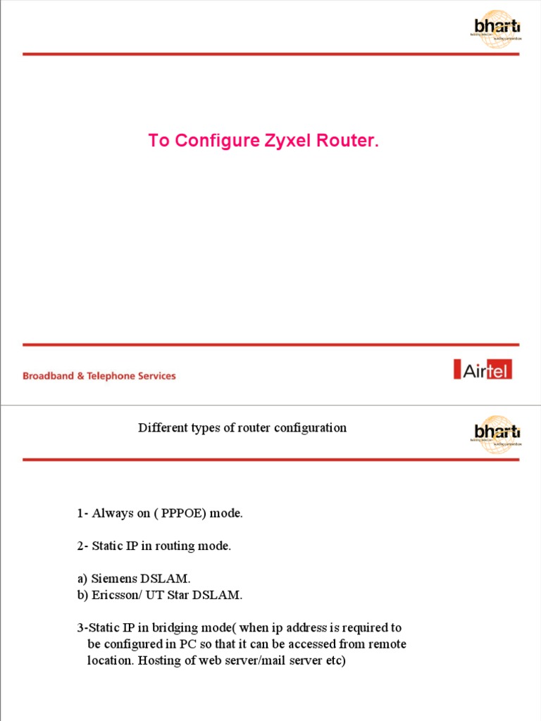 Configuring Zyxel Router IP Settings | PDF | Ip Address | Router ...