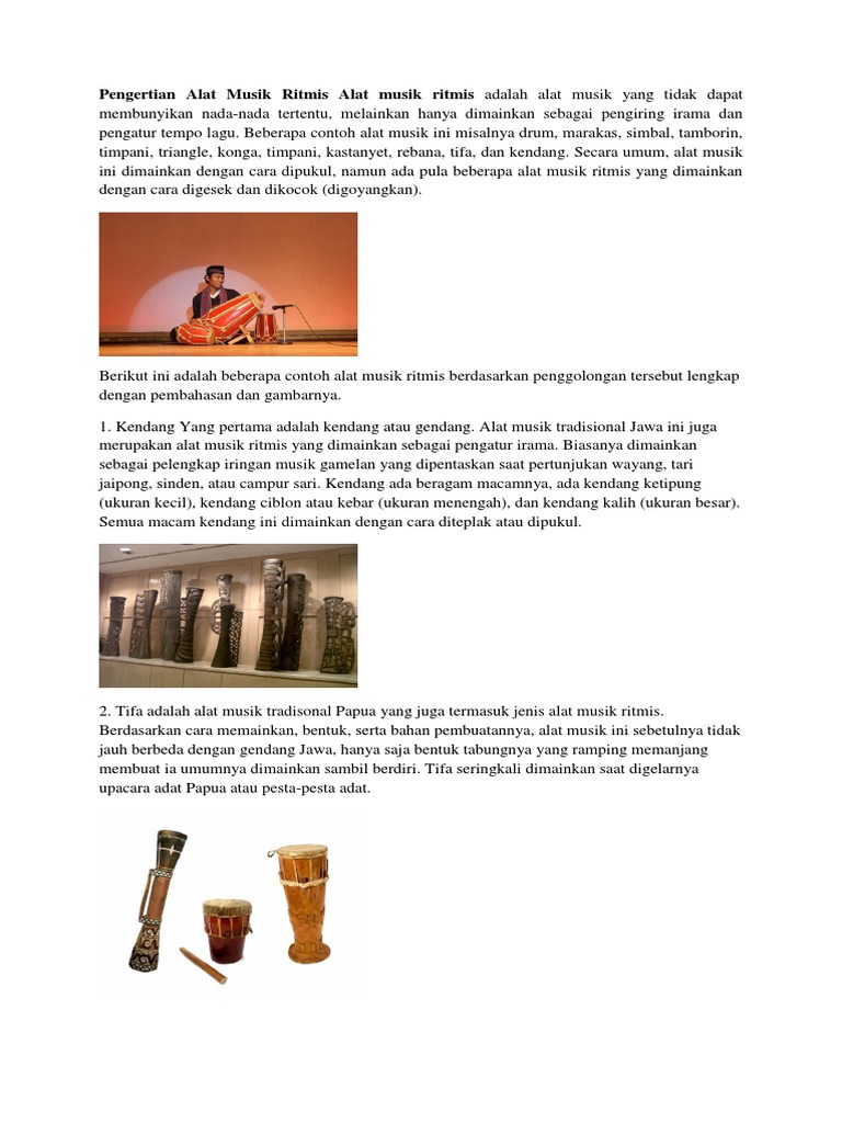 Contoh Alat Tradisional Yang Tidak Termasuk Alat Musik 