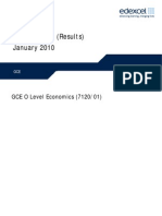Mark Scheme (Results) January 2010: GCE O Level Economics (7120/01)