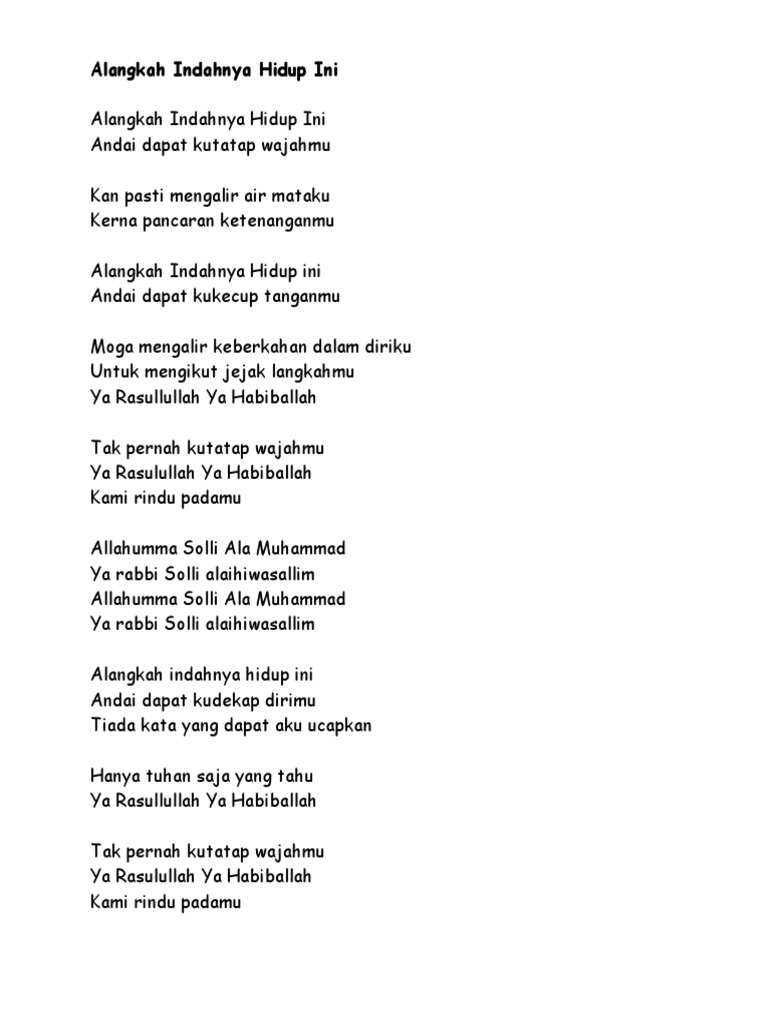 Lirik Alangkah Indahnya Hidup Ini Pdf