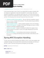 Spring MVC Exception Handling