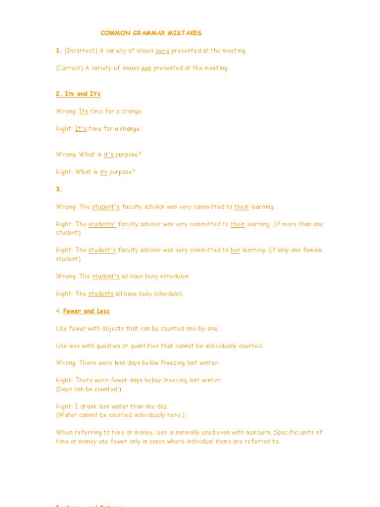 Common Grammar Mistakes Explained | PDF