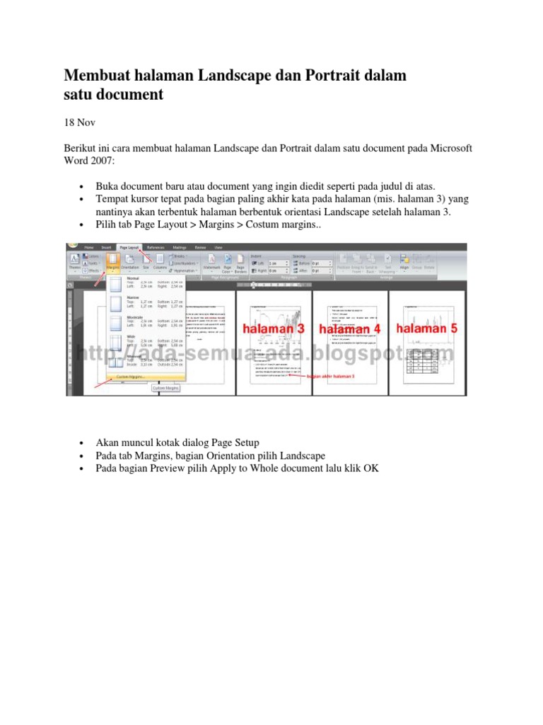 Membuat Halaman Landscape Dan Portrait Dalam Satu Pdf