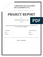 Project Report: A Study of Principles of Management Special Reference To