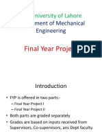 The University of Lahore: Department of Mechanical Engineering