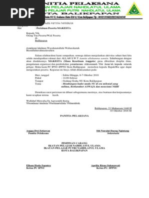 Surat Izin Orangtua Makesta