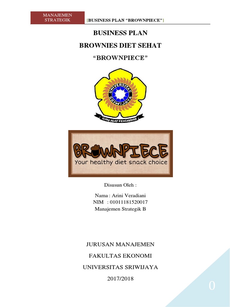 Business Plan Brownies Diet Sehat Brownpiece Manajemen Strategik
