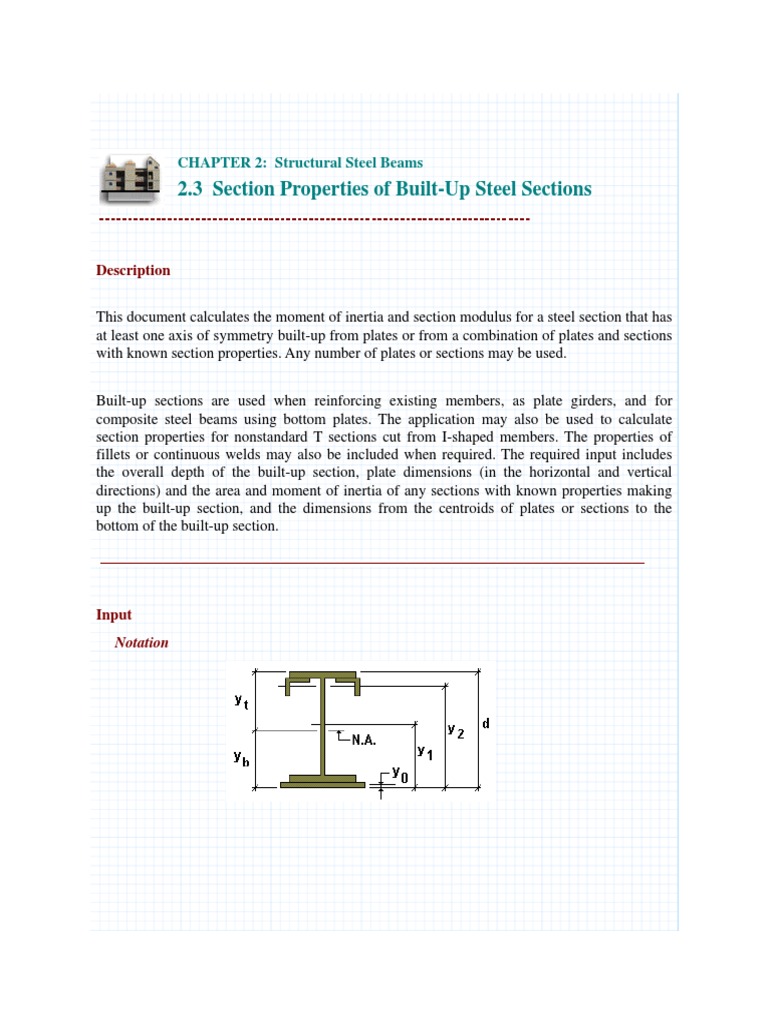 Properties of Built-Up Steel Sections | PDF | Structural Steel | Beam ...