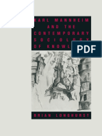 Karl Mannheim and The Contemporary Sociology of Knowledge