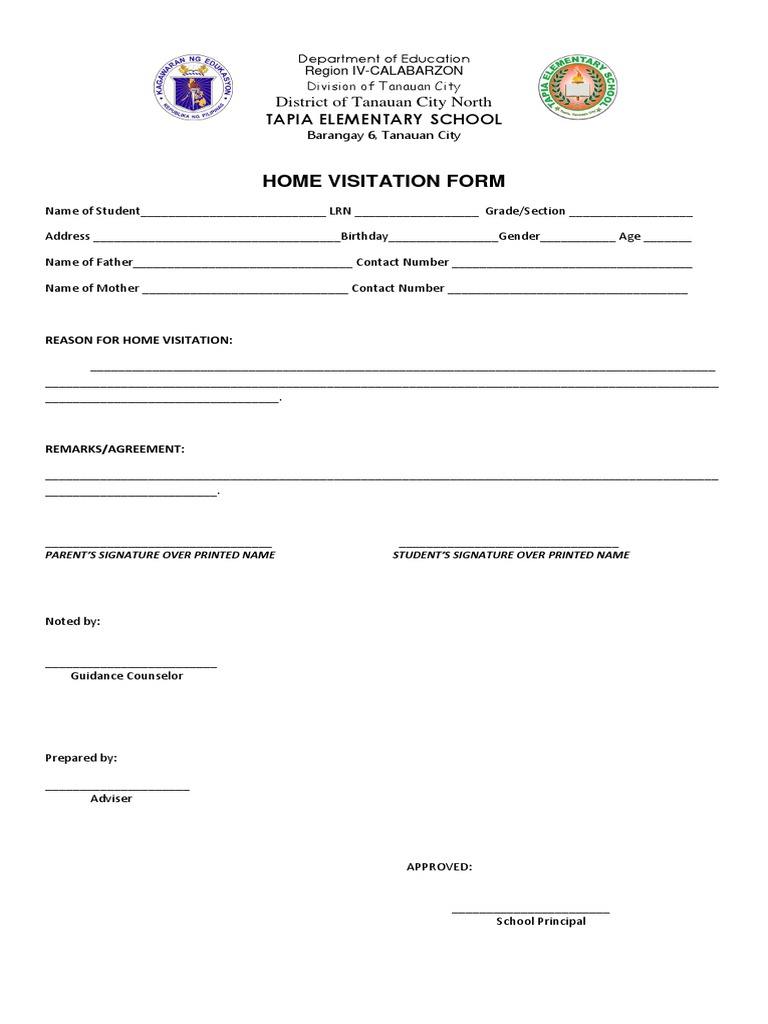 social work home visit template