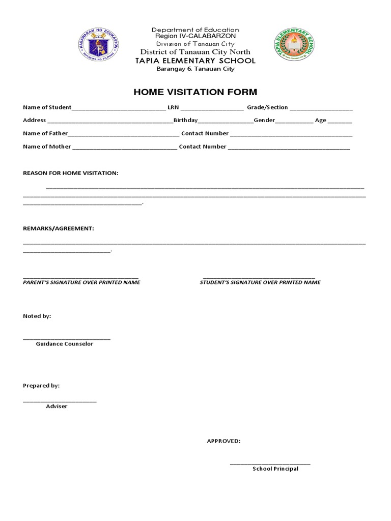 home visit request form