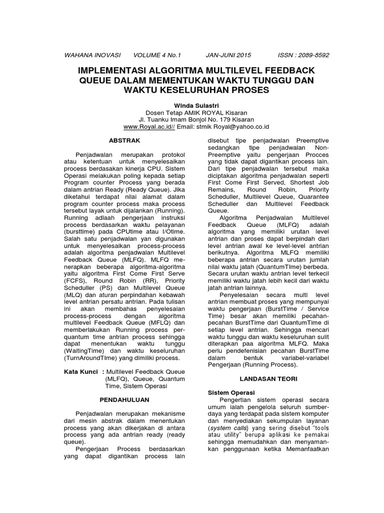 Algo Multilevel Feedback Queue | PDF