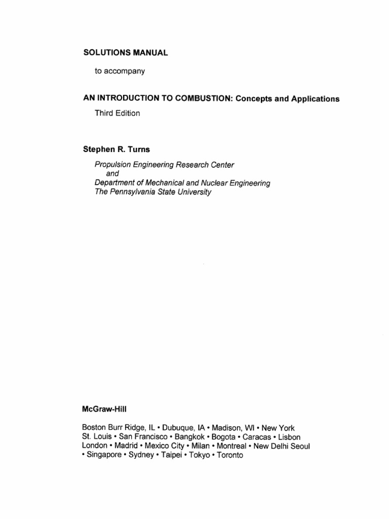 291909736 Solutions Manual an Introduction to Combustion Stephen R Turns Ch  2 Part 1 Copy
