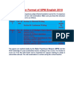 Examination Format of SPM English 2019