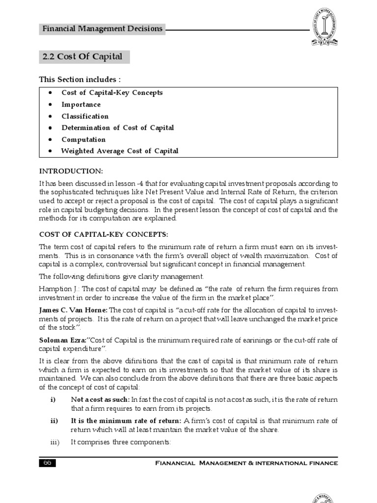 Cost of Capital | PDF | Cost Of Capital | Dividend