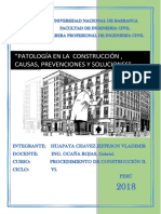 Patologias en La Construccion, Huapaya Chavez Jefferson Vladimir