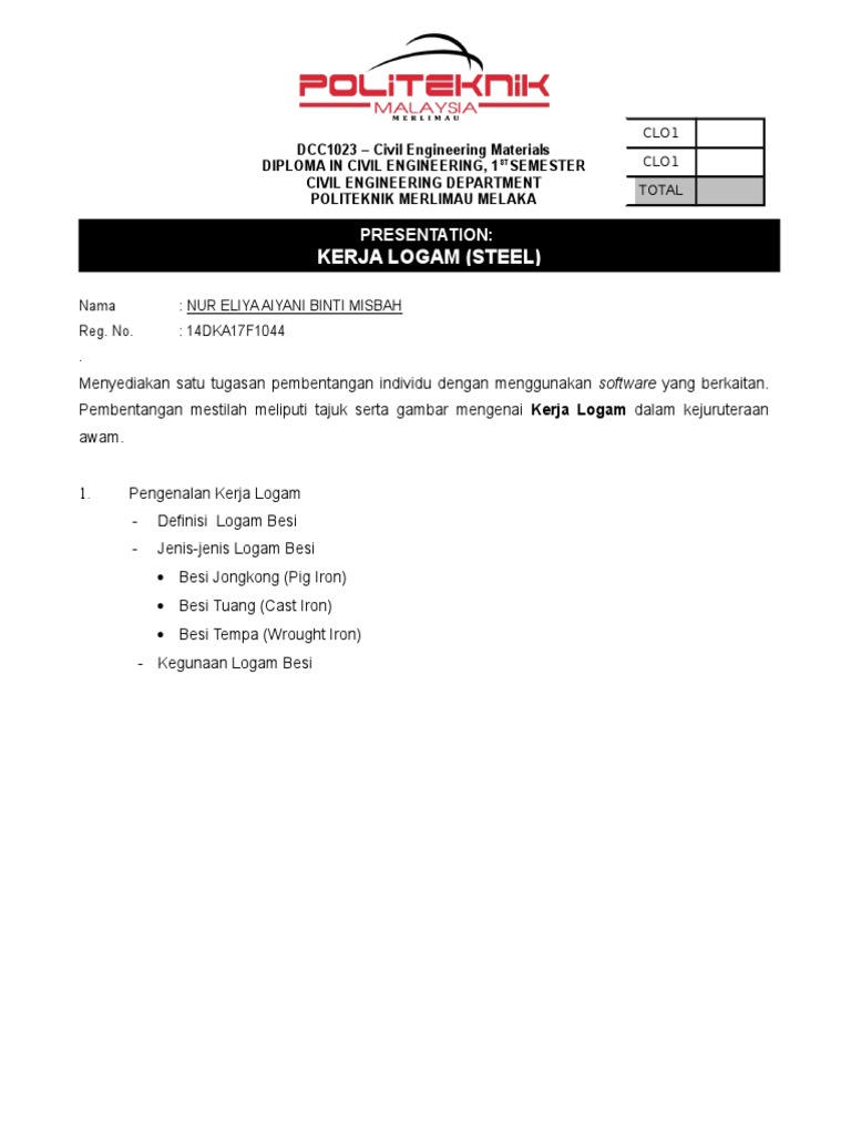 Kerja Logam dan Bahan Bukan Logam | PDF | Seni | Sains & Matematika