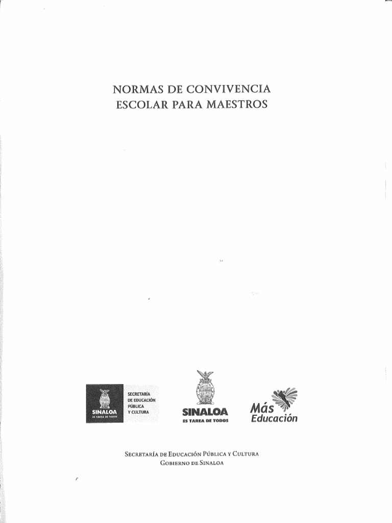 Norma de Convivencia Escolar para Maestros | PDF