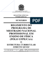 Regimento Interno do Mestrado MNPEF CAA