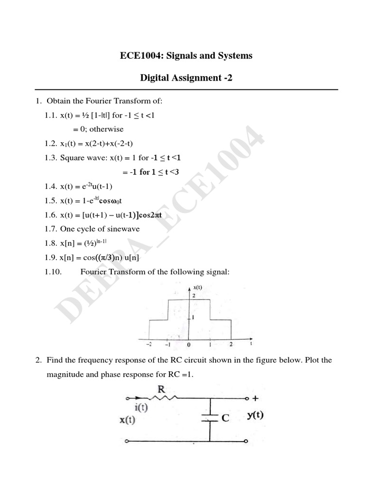 Da Assignment PDF Signal Processing Electrical Engineering