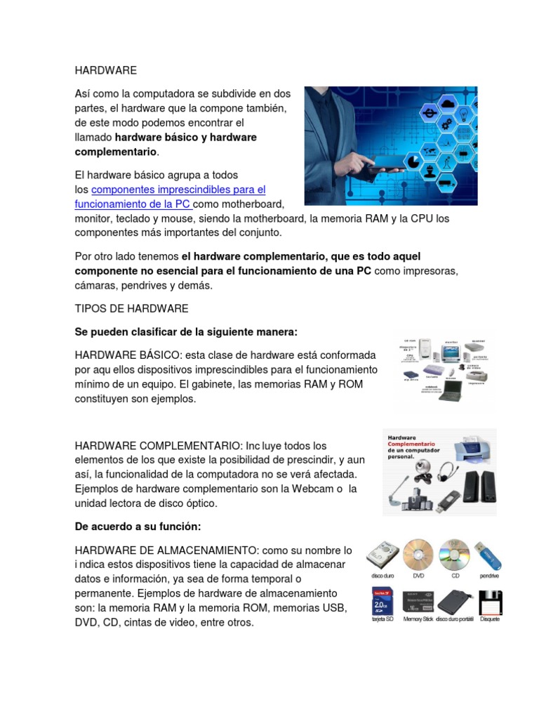 Guía Básica de Hardware y Software | PDF | Hardware de la computadora ...