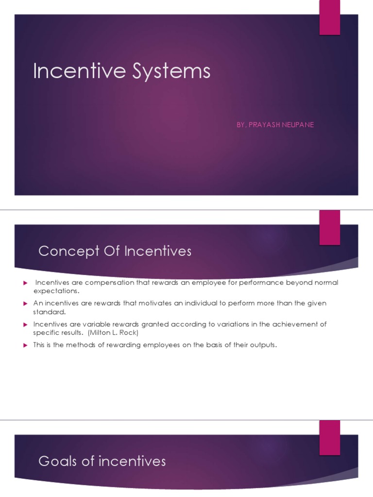 Incentive Systems for Employees | PDF | Incentive | Piece Work