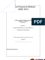 Applied Numerical Methods (SME 3023) : Ua Uaha Deaha Deaha Ayhay