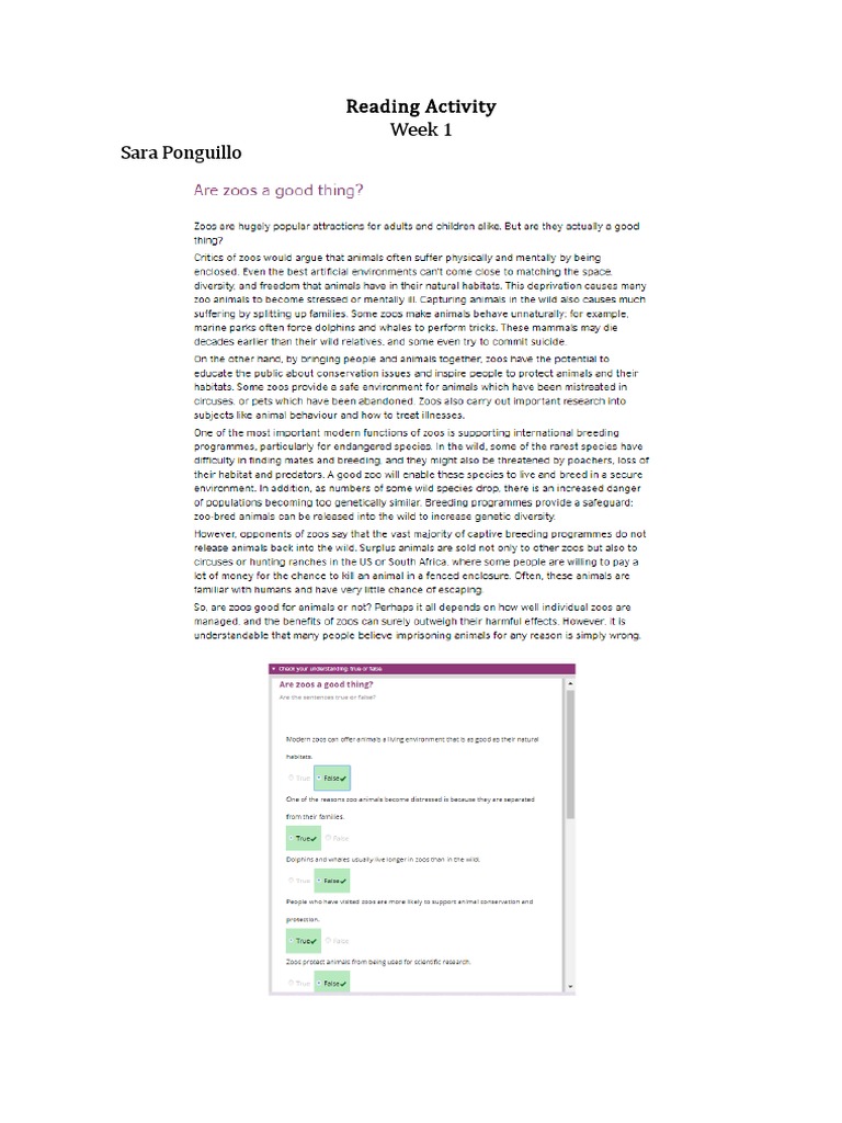 Week 1 Reading Activity Guide | PDF