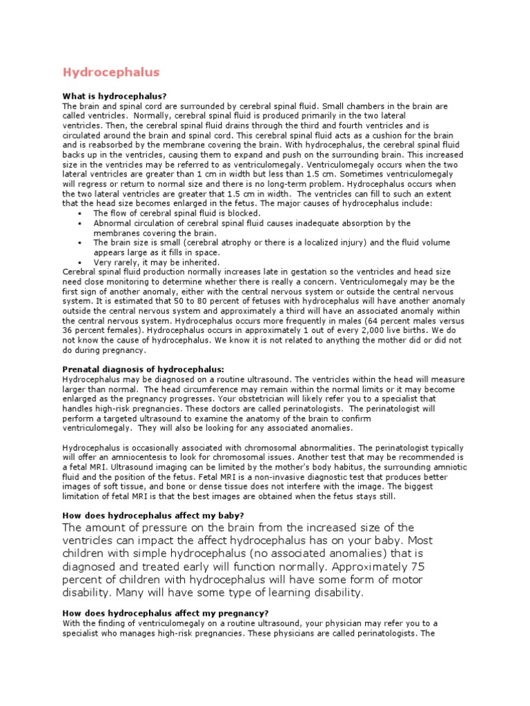 Understanding Hydrocephalus in Infants | PDF | Cerebrospinal Fluid ...