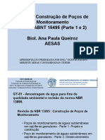 Projeto e Construção de Poços de Monitoramento Norma ABNT 15495 (Parte 1 e 2) Biol. Ana Paula Queiroz AESAS