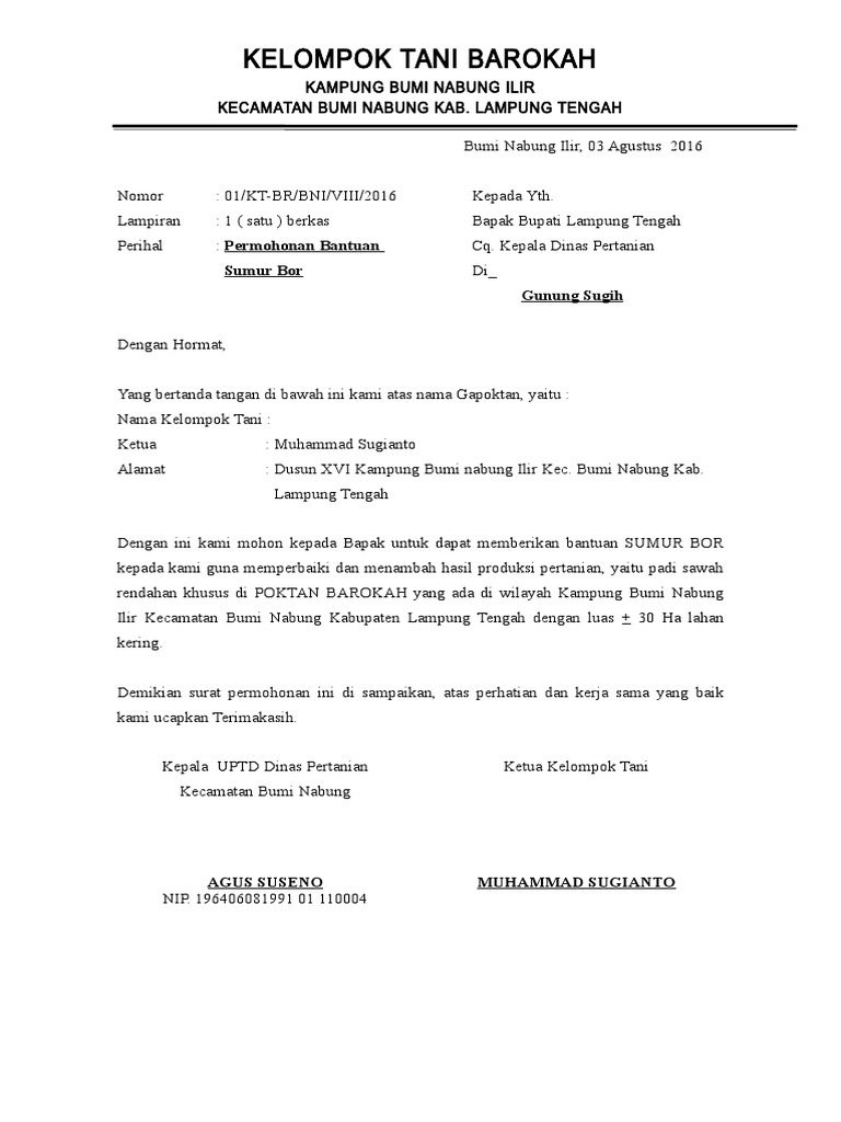 Contoh Surat Permohonan Hewan Qurban Doc Proposal